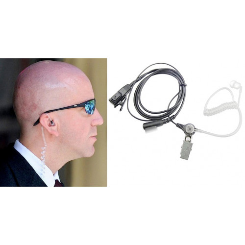 Motorola DP2400e, DP2600e, DP3441e FBI-Style Security Earpiece With Inline Mirophone & PTT